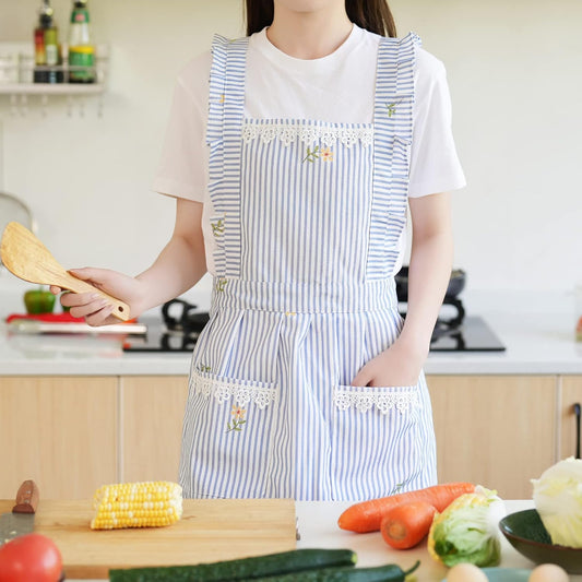 Aoomzoon Cute Aprons for Women with Pockets for Cooking Kitchen Gifts