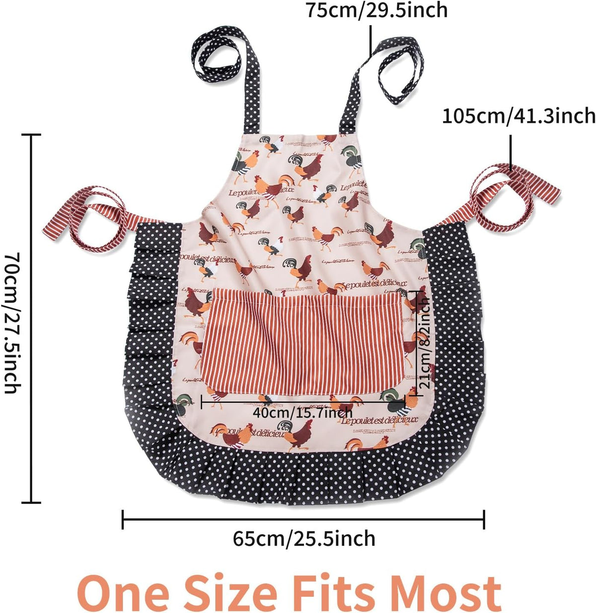 Women Kitchen Apron with Pockets for Cooking, Baking,Gardening