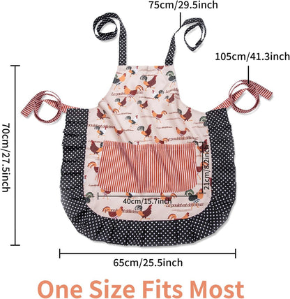 Women Kitchen Apron with Pockets for Cooking, Baking,Gardening
