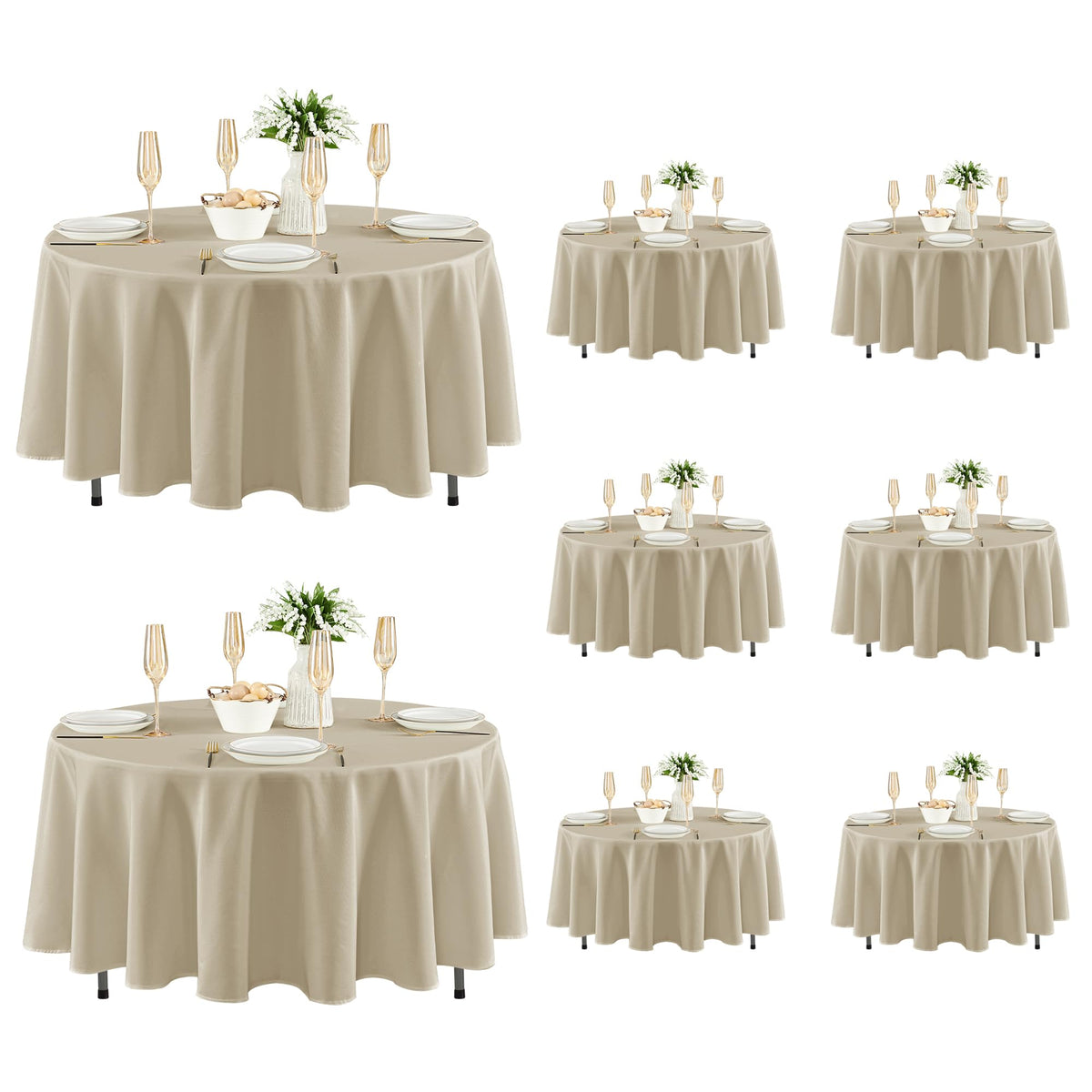 Fitable 6 Pack Black Tablecloths 70x120 Inch for 6-8 Ft Rectangle Tables