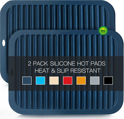 6 Pack Silicone Trivet Mat, Silicone Trivets for Hot Pots and Pans, Multipurpose Non-Slip & Heat Resistant Silicone Hot Pad for Kitchen Counter