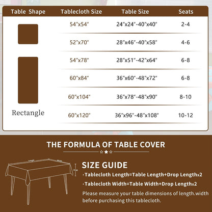 Rectangle Waterproof Tablecloth Linen Textured Table Cloth,Stain and Wrinkle Resistant Washable Fabric Table Cover for Dining, Party, Camping and Outdoor, 52 x 70 Inch, Vine Bloom