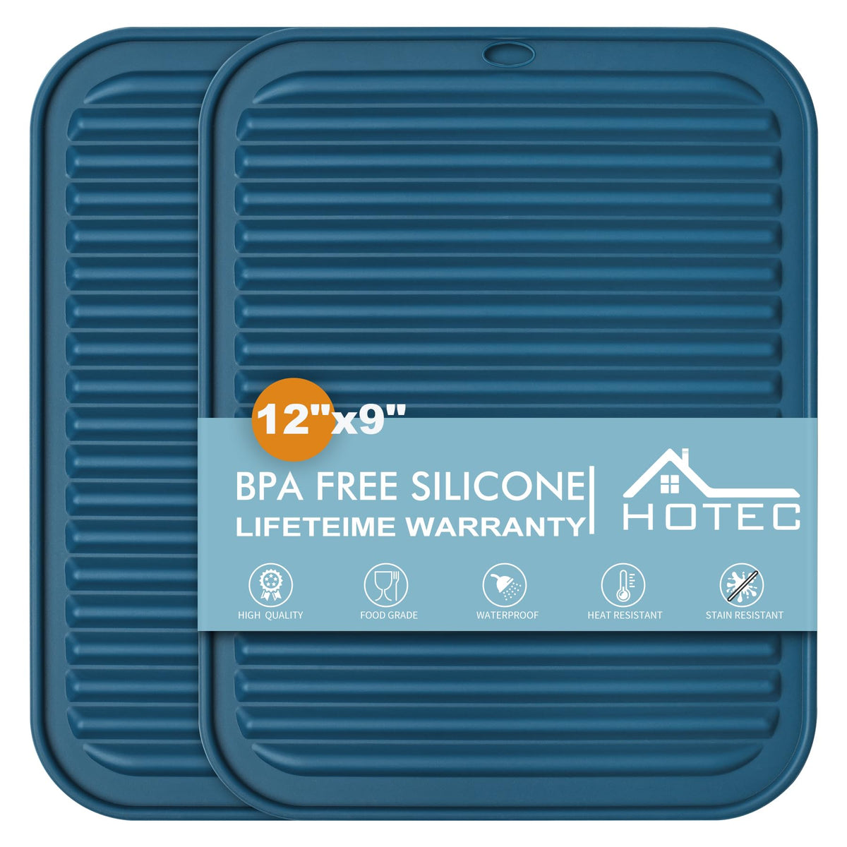 HOTEC 2-Pack Silicone Trivets, Dark Grey