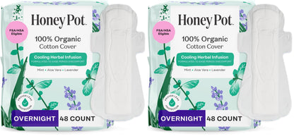 The Honey Pot Company - Cooling Herbal - Overnight - Pads for Women