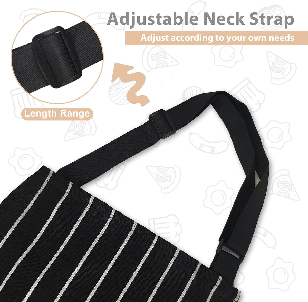 VALOME 2 Pack Kitchen Aprons with Pockets, Cooking Chef Apron for Men Women