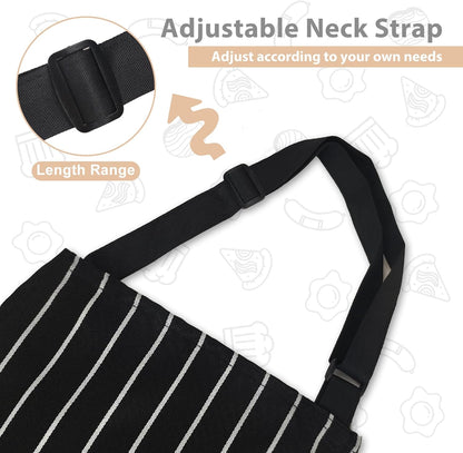 VALOME 2 Pack Kitchen Aprons with Pockets, Cooking Chef Apron for Men Women