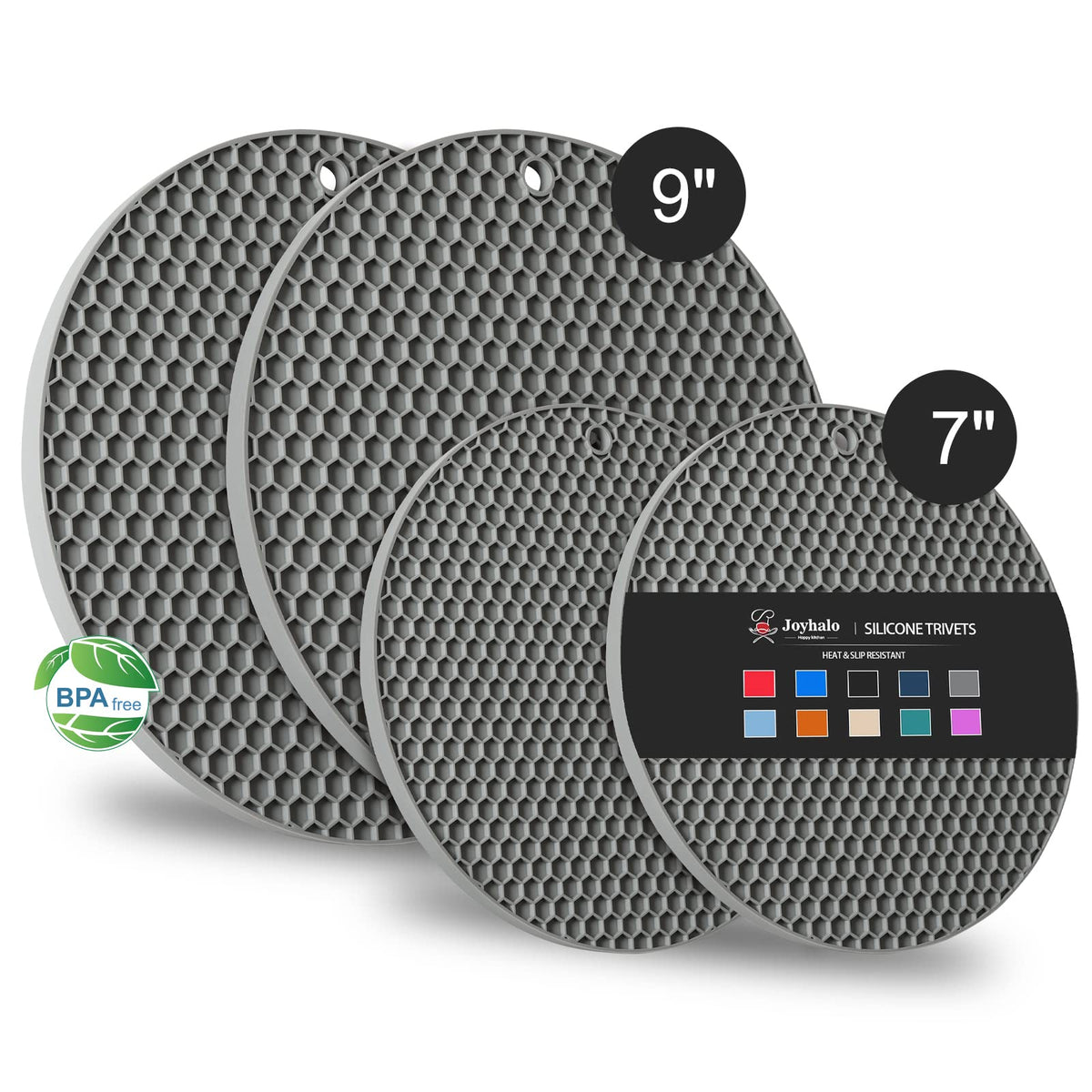 Joyhalo 4 Pack Trivets for Hot Dishes