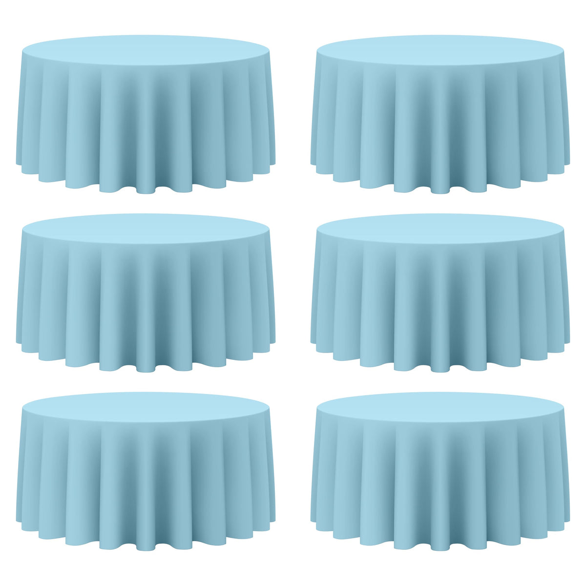 BRILLMAX 6 Pack Navy Blue Round Tablecloths 120 Inch for 60" Tables