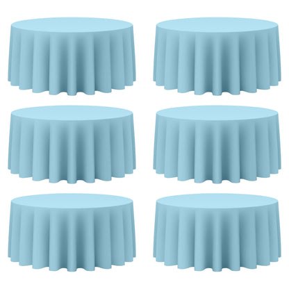 BRILLMAX 6 Pack Navy Blue Round Tablecloths 120 Inch for 60" Tables