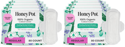 The Honey Pot Company - Cooling Herbal - Overnight - Pads for Women