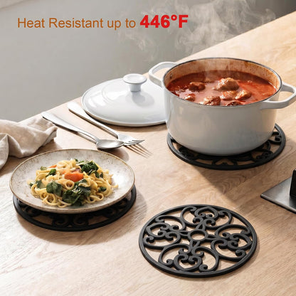 Kirecoo 3PCS Heat Resistant Silicone Trivet Mats for Hot Dishes