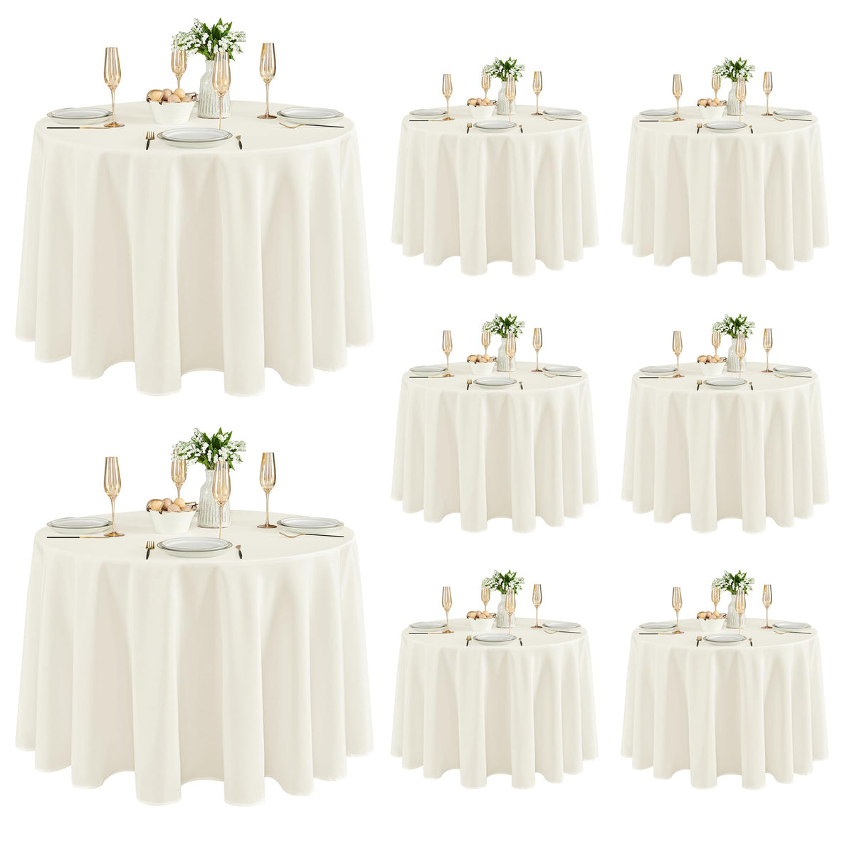 Fitable 6 Pack Black Tablecloths 70x120 Inch for 6-8 Ft Rectangle Tables
