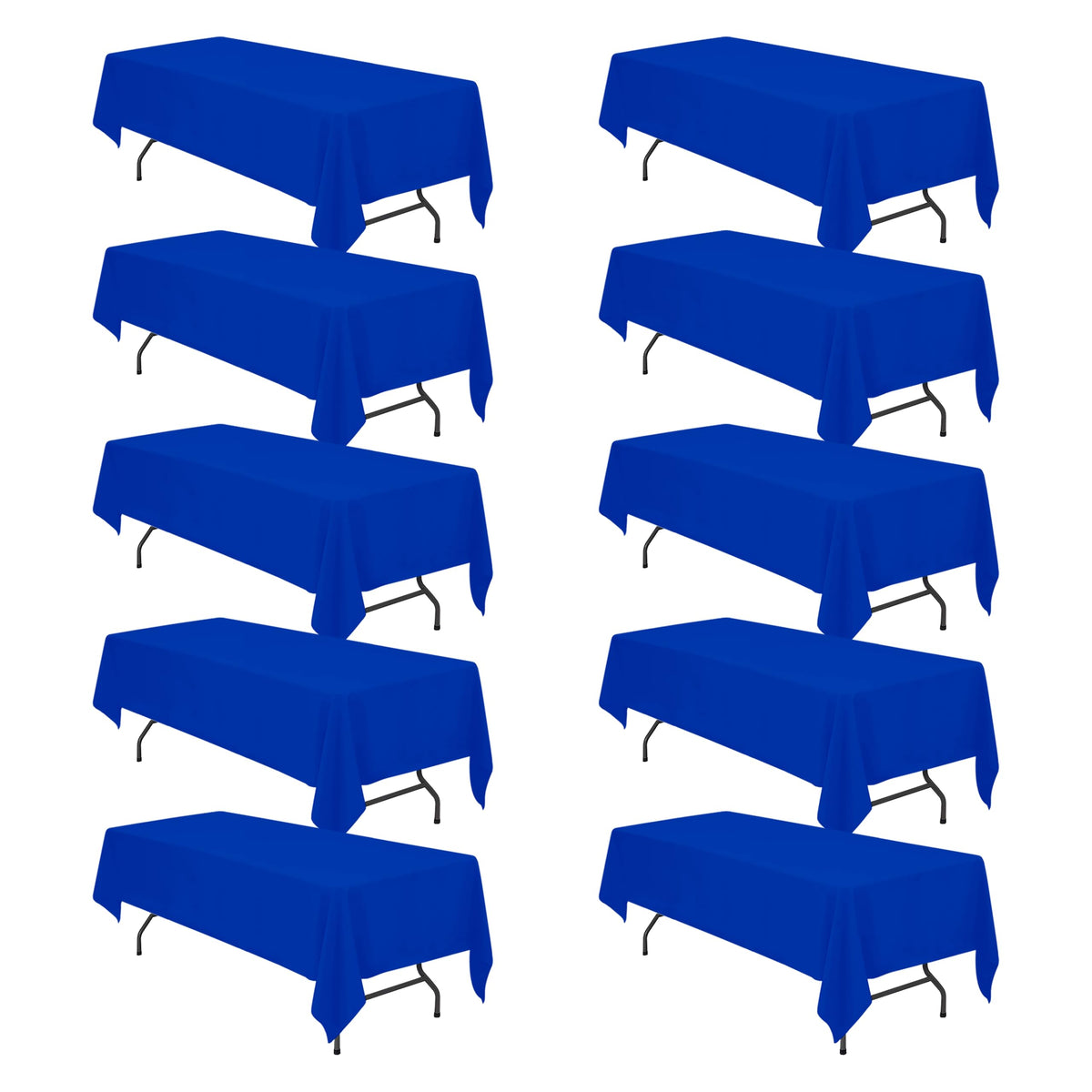 BRILLMAX 6 Pack Ivory Tablecloths 60x102 Inch for 6ft Rectangle Tables