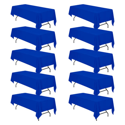 BRILLMAX 6 Pack Ivory Tablecloths 60x102 Inch for 6ft Rectangle Tables