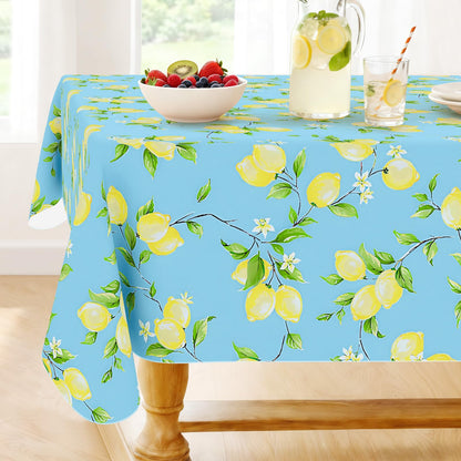 Smiry Rectangle Table Cloth, Waterproof Vinyl Tablecloths with Flannel Backing, Wipeable Spillproof Plastic Table Cover for Dining, Indoor and Outdoor (Champagne, 60 "x 84")