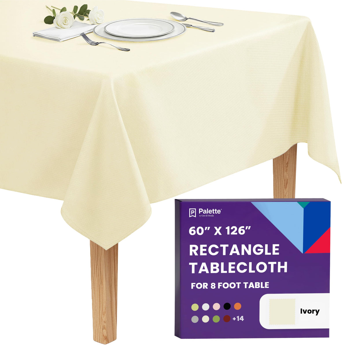 Gee Di Moda Rectangle Tablecloth - 70 x 120 Inch Navy Blue Table Cloth for 6 or 8 Foot Rectangle Tables - Heavy Duty Washable Fabric - for Holiday Party, Dinner, Weddings, Baby Shower & Events