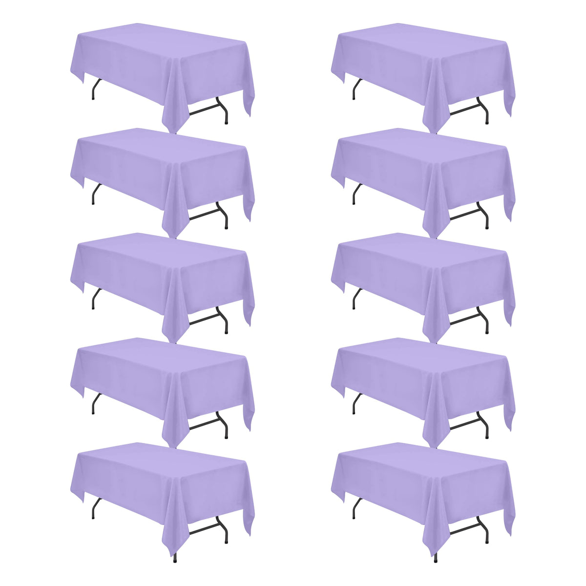 BRILLMAX 6 Pack Ivory Tablecloths 60x102 Inch for 6ft Rectangle Tables