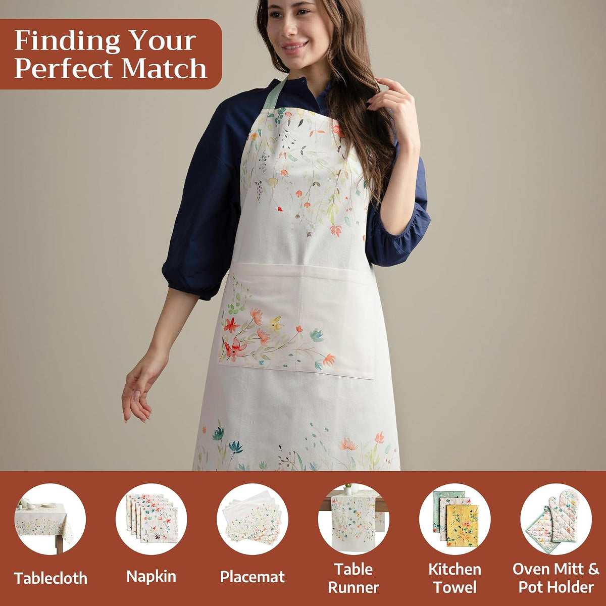 Maison d' Hermine Aprons for women with Pocket 100% Cotton (27.50"x31.50")