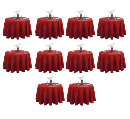 VidaFete 6 Pack 120inch Round Tablecloth Polyester Table Cloth, White