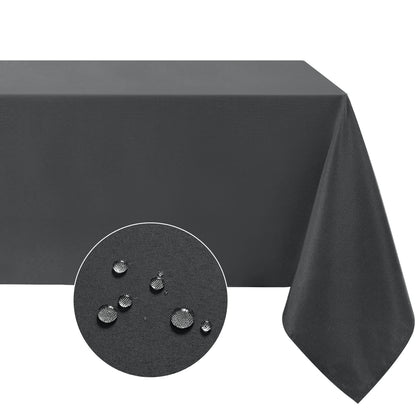 Softalker Rectangle Tablecloth, Waterproof Table Cloths Wrinkle Free Fabric Washable Polyester Table Cover for Dining Party Outdoor Camping Wedding - 60 x 84 inch, Black