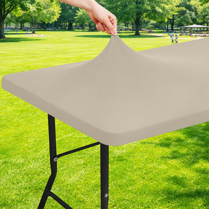 Moosfor Rectangle Spandex Fitted Table Cloth, 6FT Elastic Tablecloth