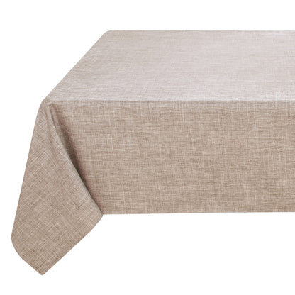 Fitable Nature Faux Linen Tablecloths Rectangle 60 x 84 Inch - 2 Pack Neutral Table Clothes for 4-6 Foot Tables, Wrinkle-Proof Faux Burlap Table Cover for Dining, Farmhouse, Outdoor Picnic, Camping