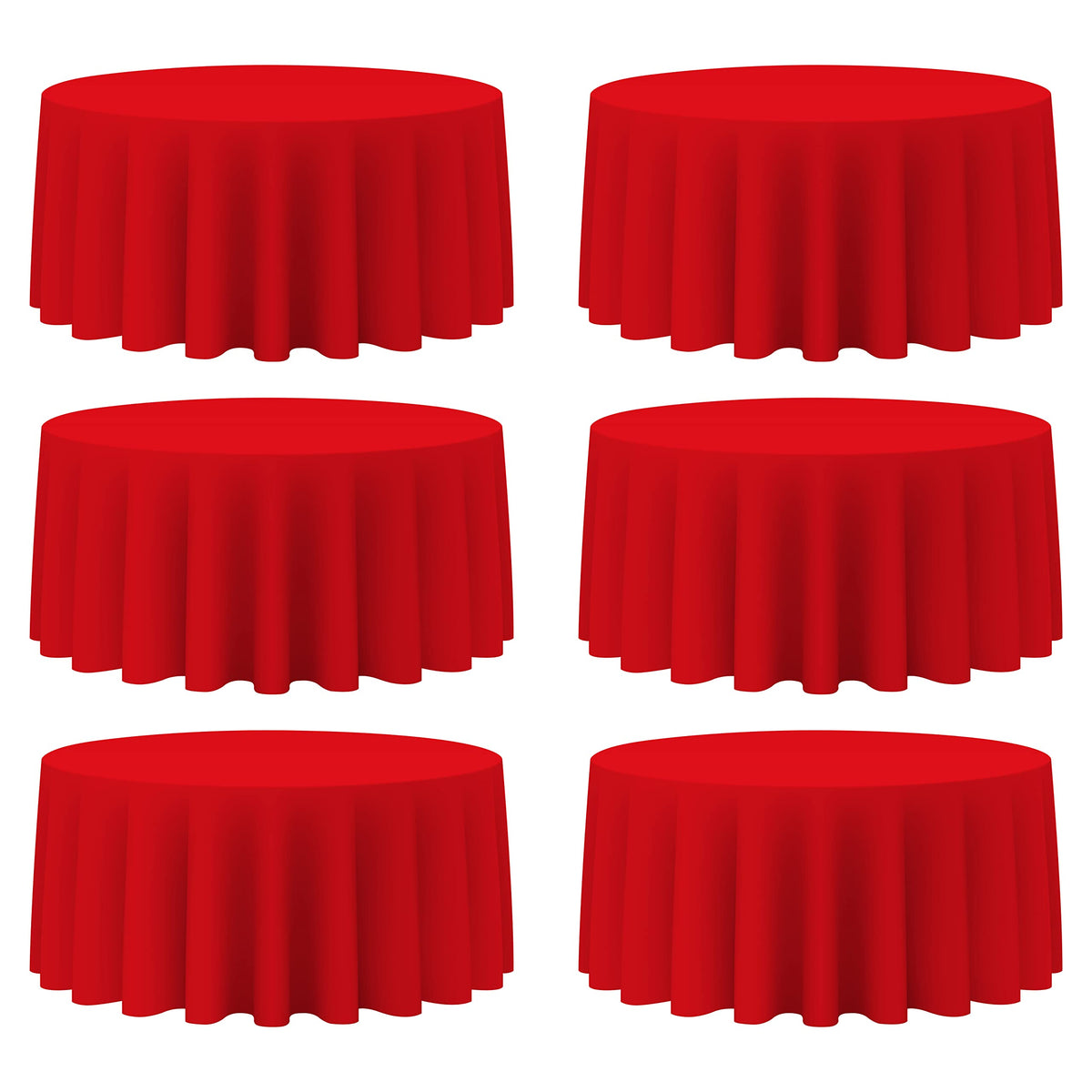 BRILLMAX 6 Pack Navy Blue Round Tablecloths 120 Inch for 60" Tables