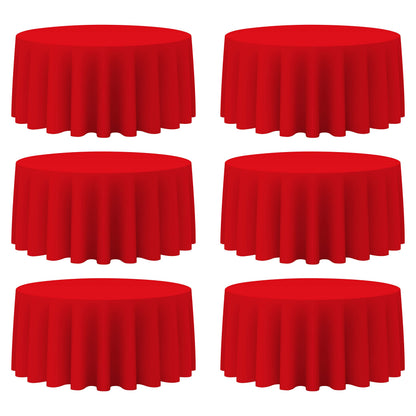 BRILLMAX 6 Pack Navy Blue Round Tablecloths 120 Inch for 60" Tables