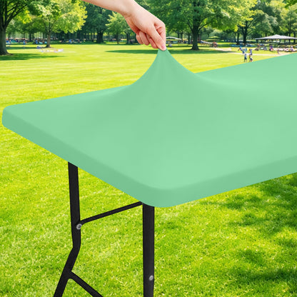 Moosfor Rectangle Spandex Fitted Table Cloth, 6FT Elastic Tablecloth