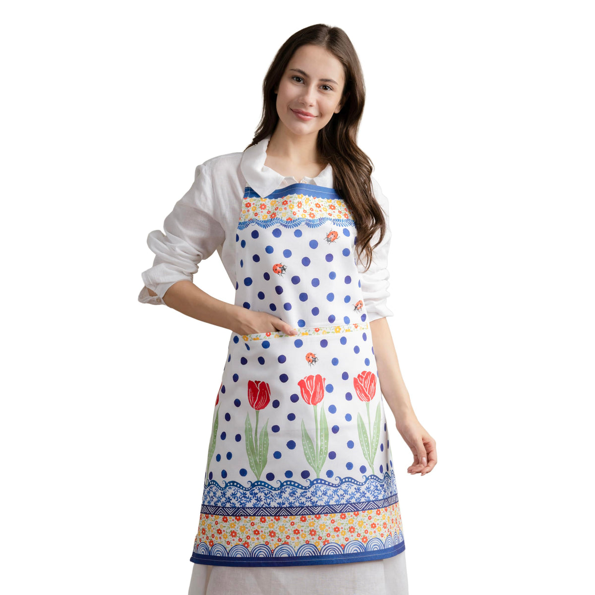 Maison d' Hermine Aprons for women with Pocket 100% Cotton (27.50"x31.50")