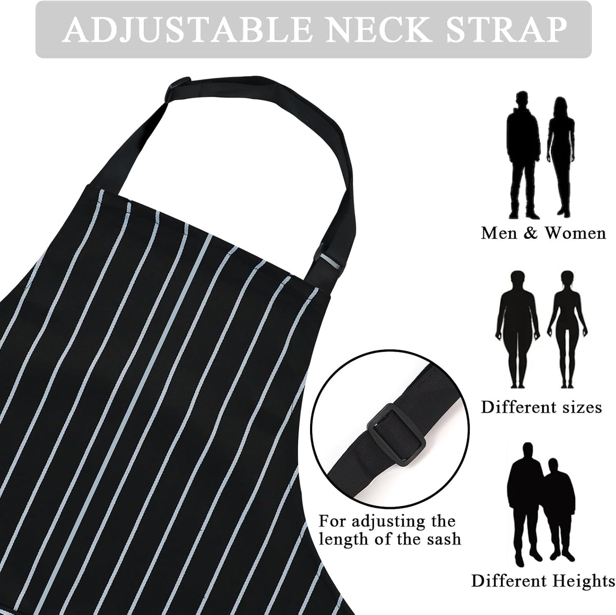 Taidven Apron - Unisex, Adjustable Bib Kitchen Apron, Cooking Apron, Chef Aprons for Men, Aprons for Women with Pockets