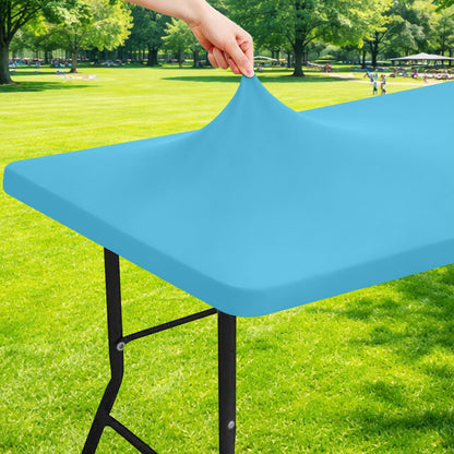 Moosfor Rectangle Spandex Fitted Table Cloth, 6FT Elastic Tablecloth