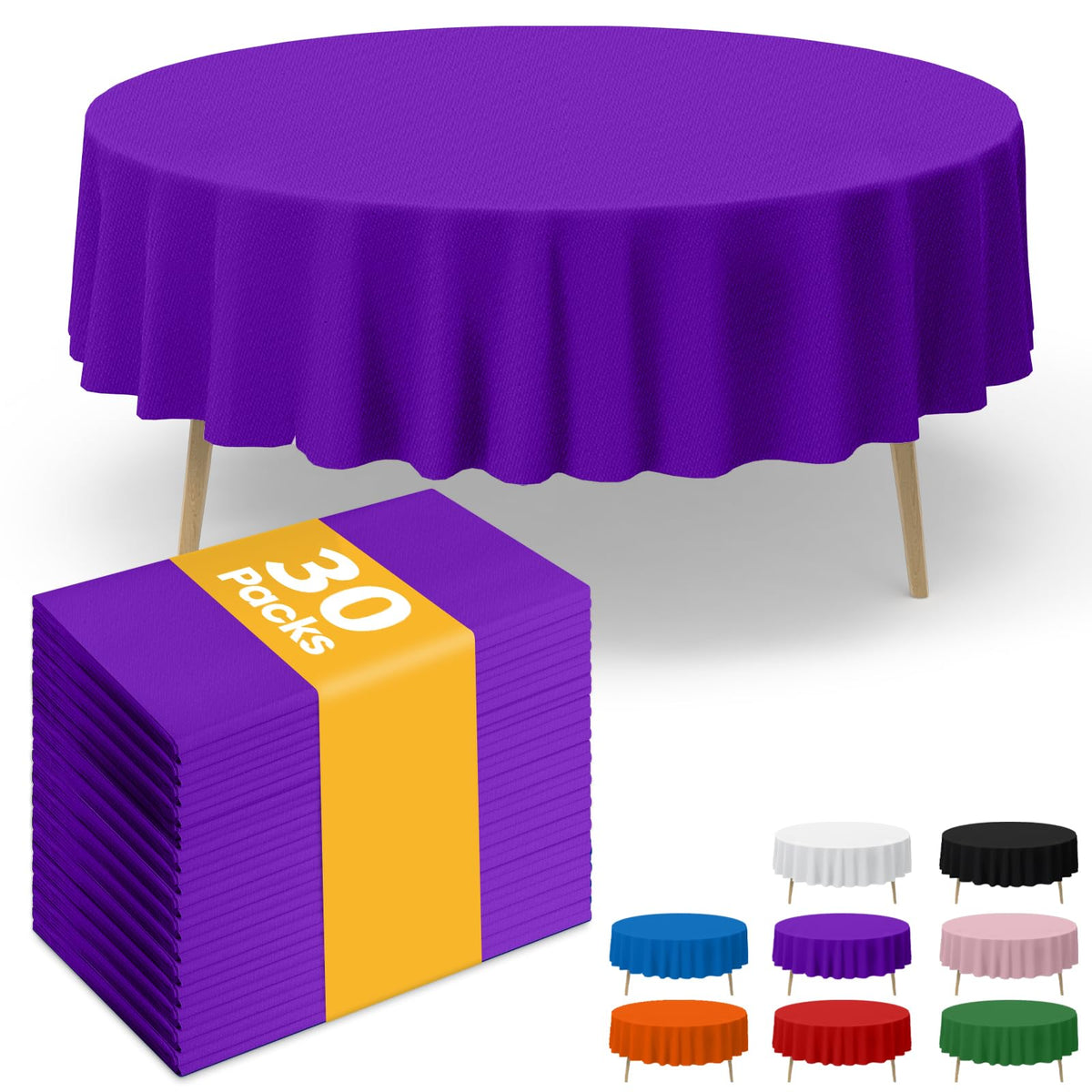 Niuara White Plastic Table Cloth - 30 Pack 54" × 108" Rectangle Disposable Tablecloths for 6FT Tables, Waterproof Table Cover for Party, Holiday & Gathering Use