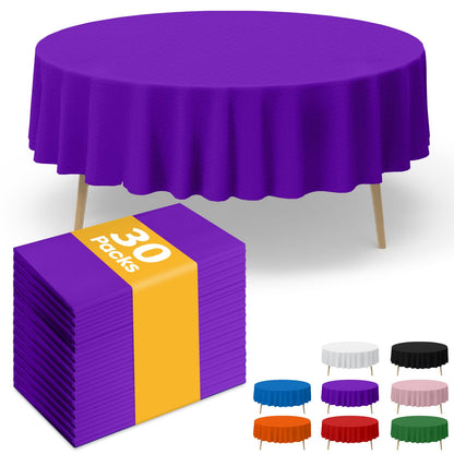 Niuara White Plastic Table Cloth - 30 Pack 54" × 108" Rectangle Disposable Tablecloths for 6FT Tables, Waterproof Table Cover for Party, Holiday & Gathering Use