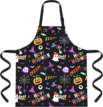 Halloween Apron Waterproof Spooky Pumpkin Cooking Aprons