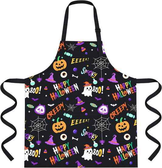 Halloween Apron Waterproof Spooky Pumpkin Cooking Aprons