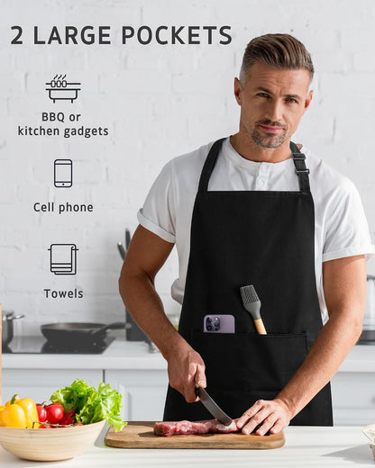 Syntus Chef Apron for Men Women with Pockets, Thick Grilling BBQ Apron