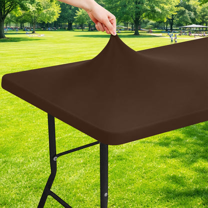 Moosfor Rectangle Spandex Fitted Table Cloth, 6FT Elastic Tablecloth