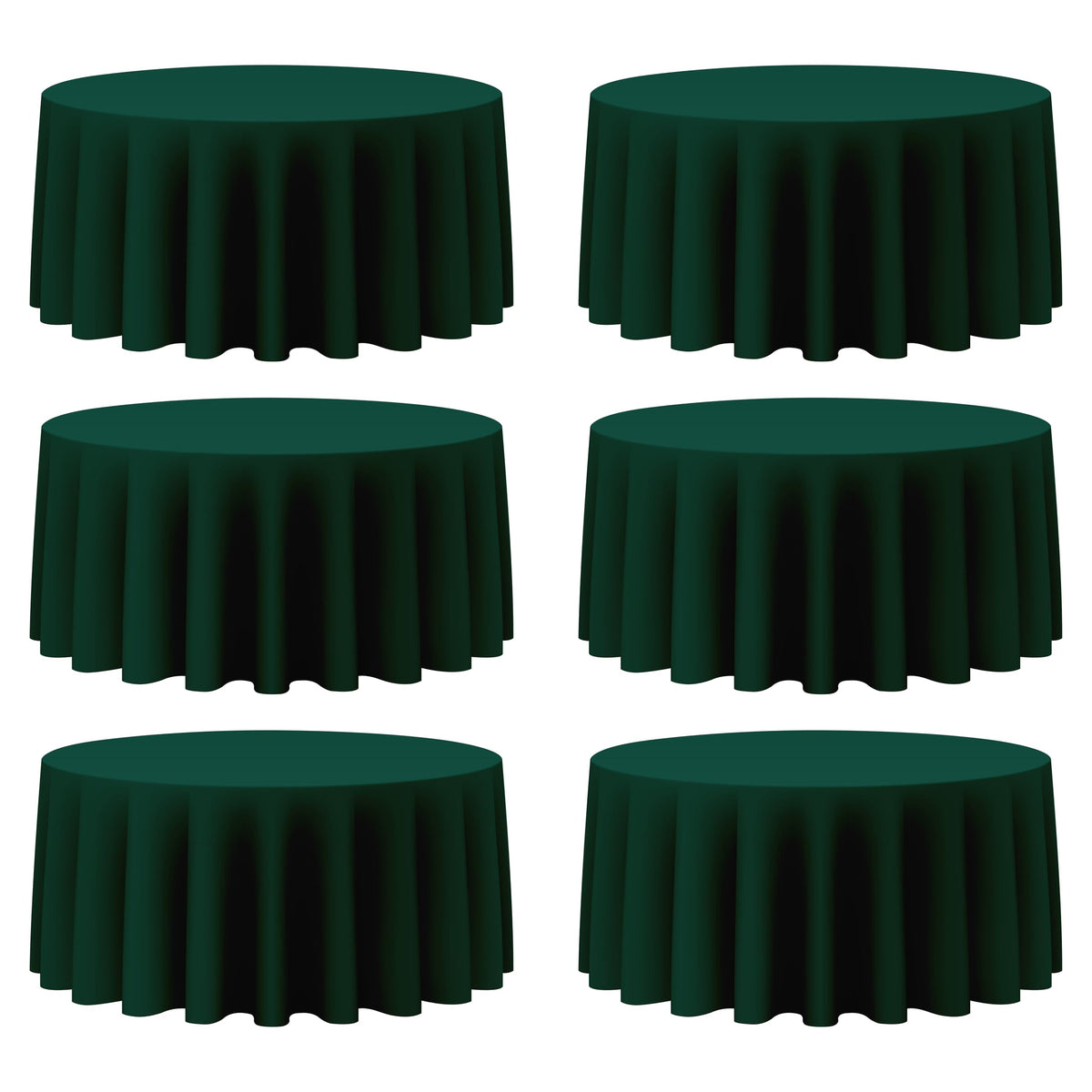 BRILLMAX 6 Pack Navy Blue Round Tablecloths 120 Inch for 60" Tables