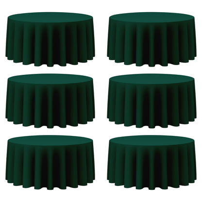 BRILLMAX 6 Pack Navy Blue Round Tablecloths 120 Inch for 60" Tables