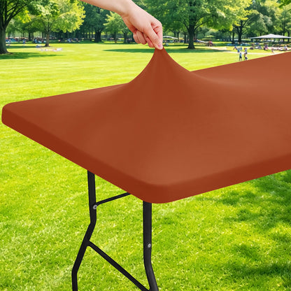 Moosfor Rectangle Spandex Fitted Table Cloth, 6FT Elastic Tablecloth