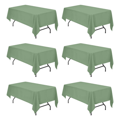 BRILLMAX 6 Pack Ivory Tablecloths 60x102 Inch for 6ft Rectangle Tables