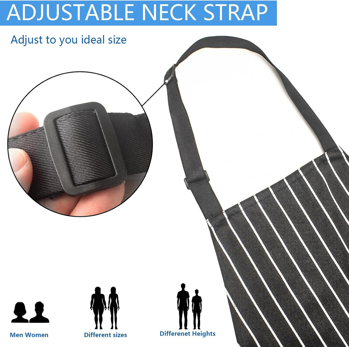 Adjustable Kitchen Aprons, Unisex, 2 Pack