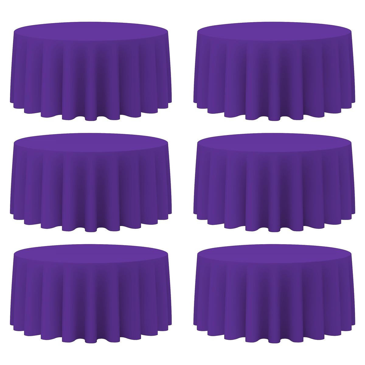 BRILLMAX 6 Pack Navy Blue Round Tablecloths 120 Inch for 60" Tables