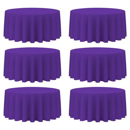 BRILLMAX 6 Pack Navy Blue Round Tablecloths 120 Inch for 60" Tables