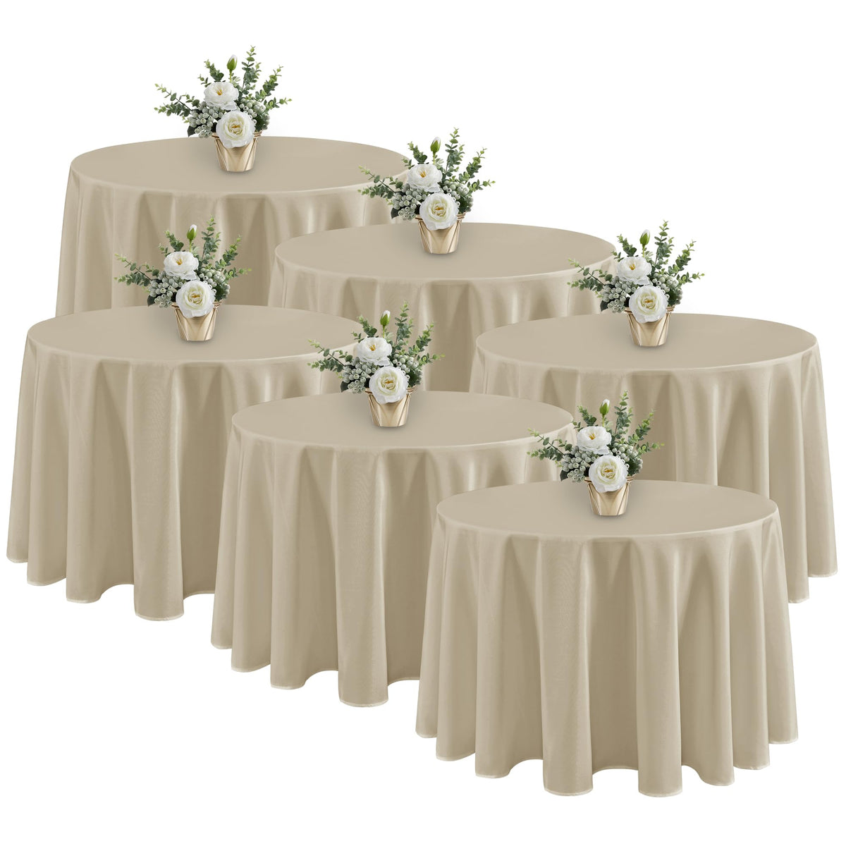 Fitable 6 Pack Black Tablecloths 70x120 Inch for 6-8 Ft Rectangle Tables