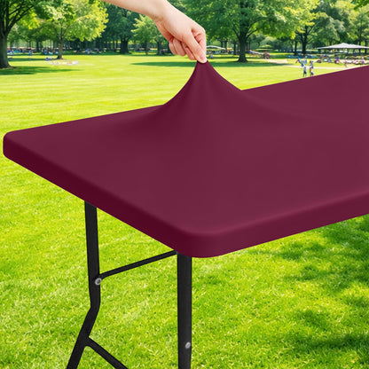 Moosfor Rectangle Spandex Fitted Table Cloth, 6FT Elastic Tablecloth