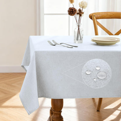 Pureegg Rectangle Linen Tablecloth Waterproof & Stain Resistant, Wrinkle-Free Table Cloth Adds Elegance and Protection, Ideal for Dining, Party, Wedding and Outdoor, 52 x 70 Inch, Beige
