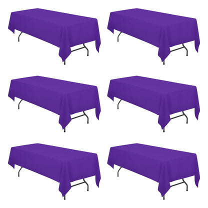 BRILLMAX 6 Pack Ivory Tablecloths 60x102 Inch for 6ft Rectangle Tables