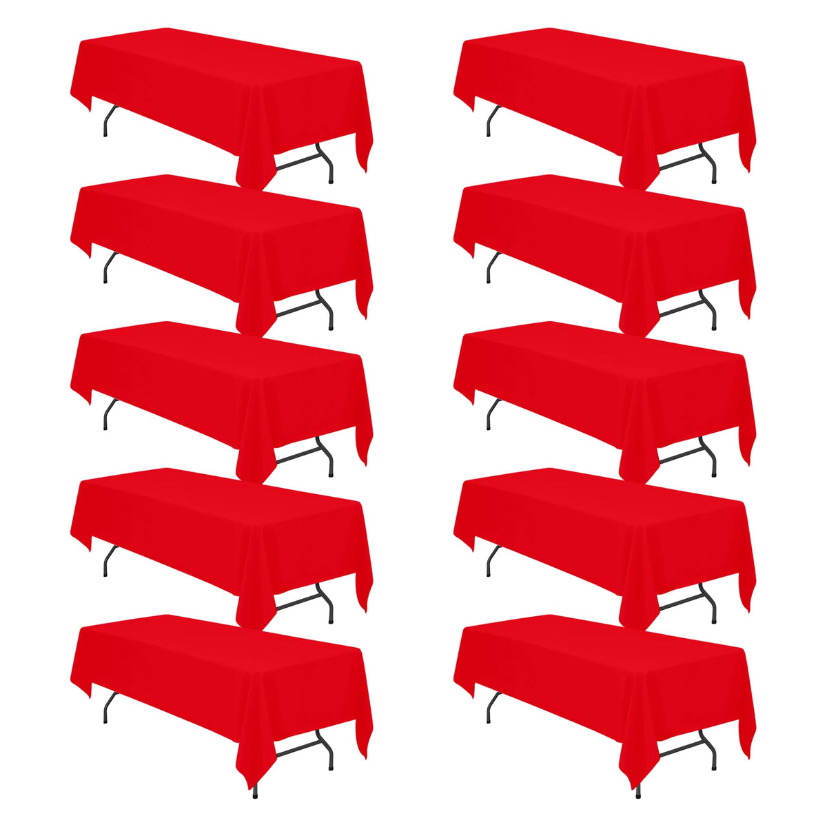 BRILLMAX 6 Pack Ivory Tablecloths 60x102 Inch for 6ft Rectangle Tables